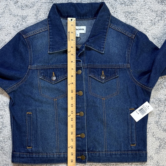 Vigoss Dark Blue Denim Jacket‎ Women’s Size Medium Front Flap Pockets - Picture 8 of 15